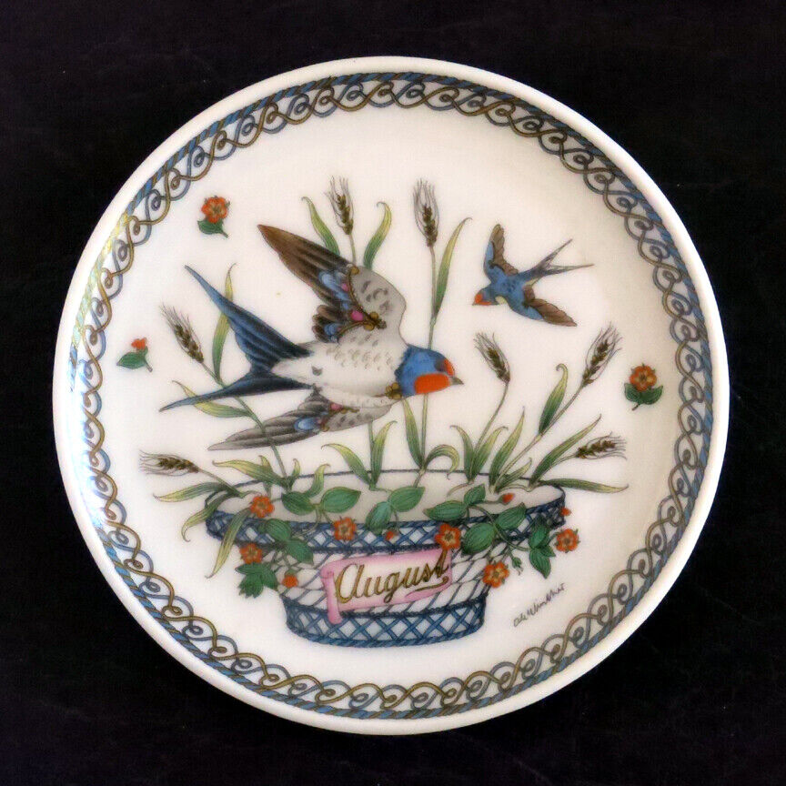 Hutschenreuther Collectible Coaster August Swallow by Danish Artist Ole Winther