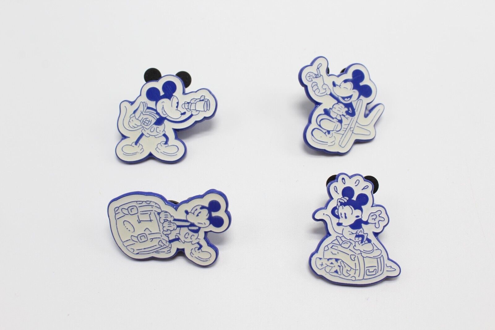 Disney Vacation Club DVC Set Of 4 Blue & White Collector Pins Mickey Mouse