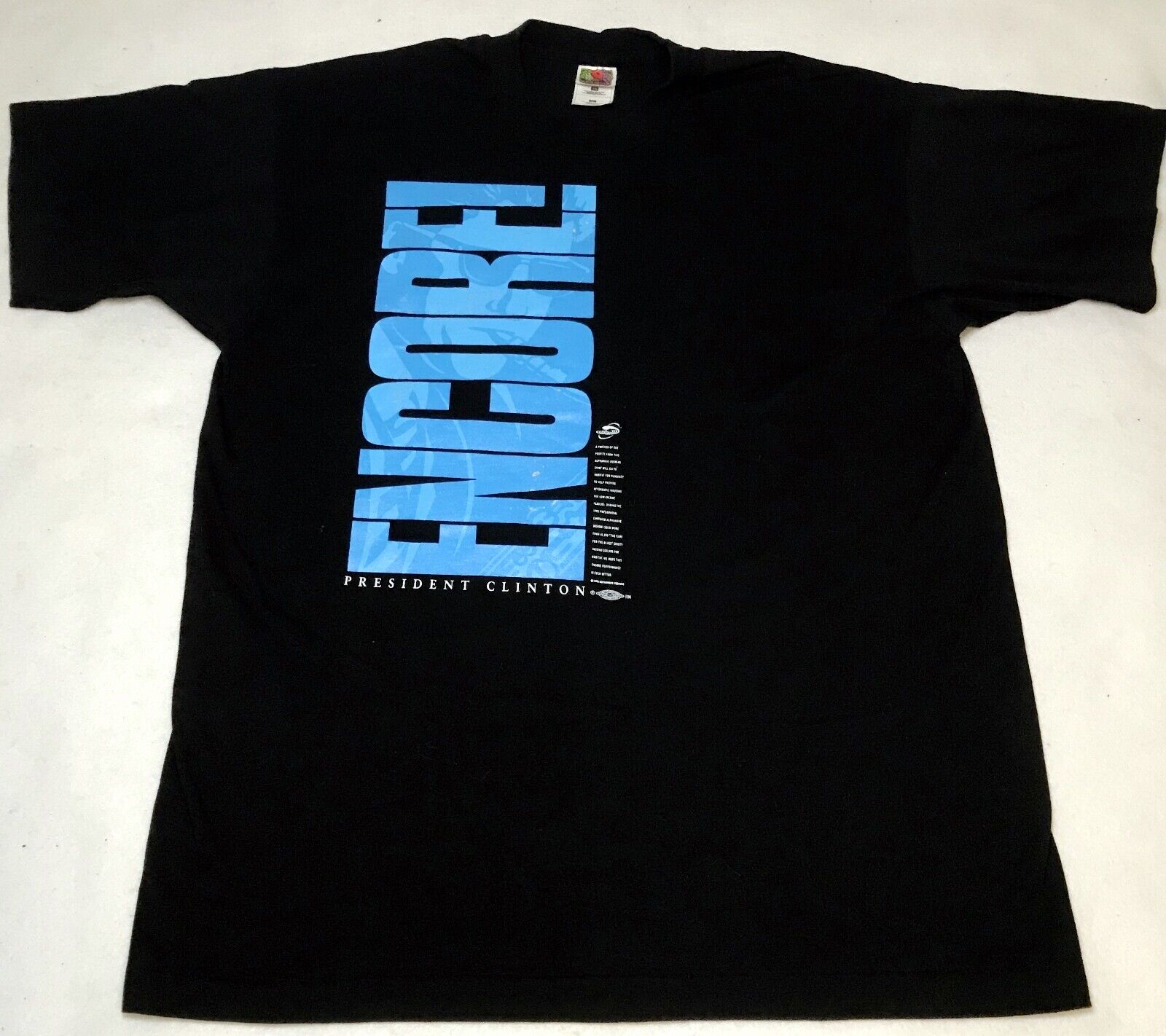 Vintage BILL CLINTON 1996 Encore Campaign T-Shirt - XL