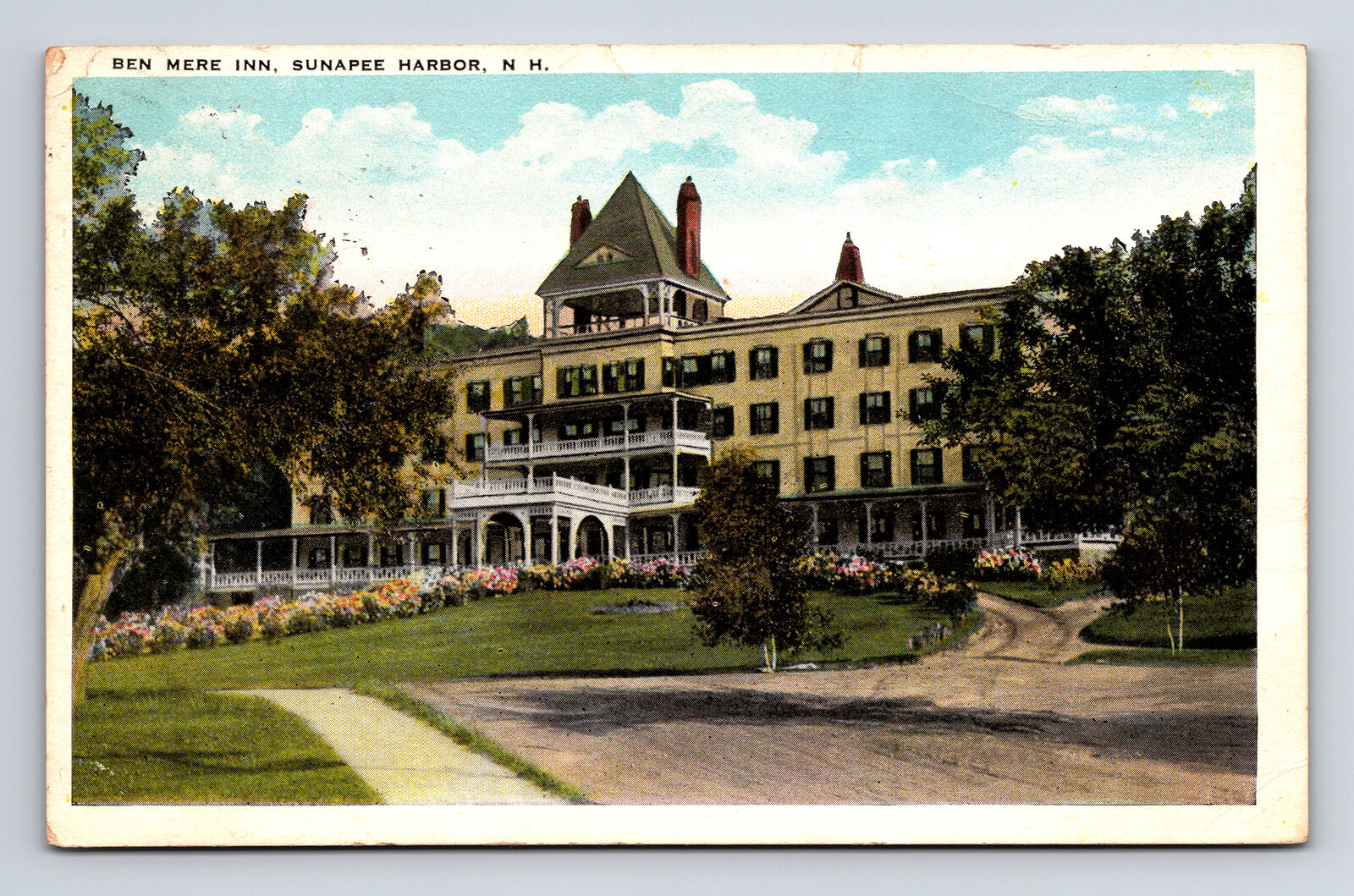 1926 Bene Mere Inn Hotel Sunapee Harbor NH Postcard