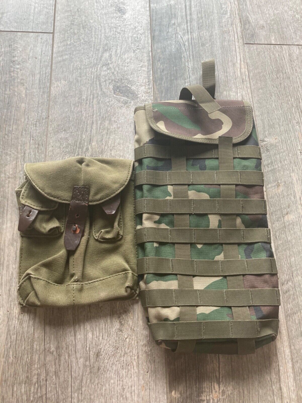 romanian ak pouch+m81 woodland (new old stock hydration carrier