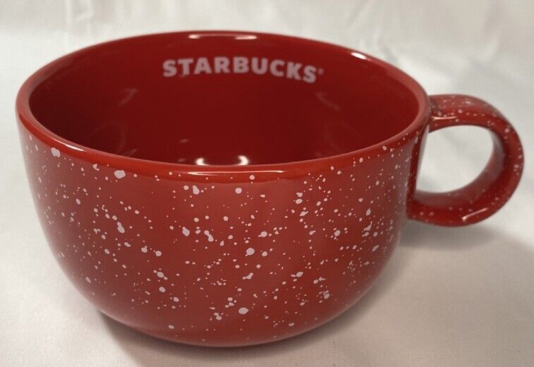 Starbucks Mug 2019 Red With White speckles 16 oz Coffee Tea Soup Bowl