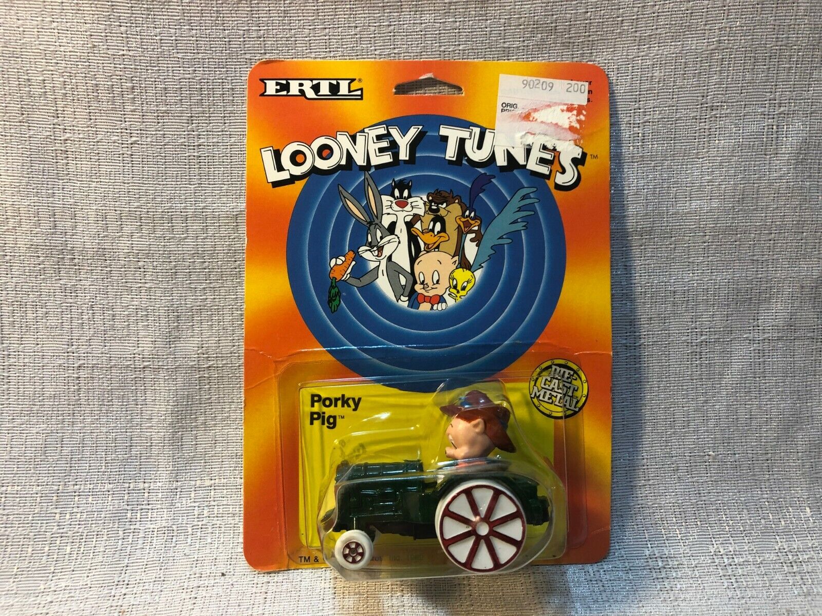 ERTL Warner Bros WB Looney Tunes Porky Pig Vintage Die Cast Metal Toy Car 