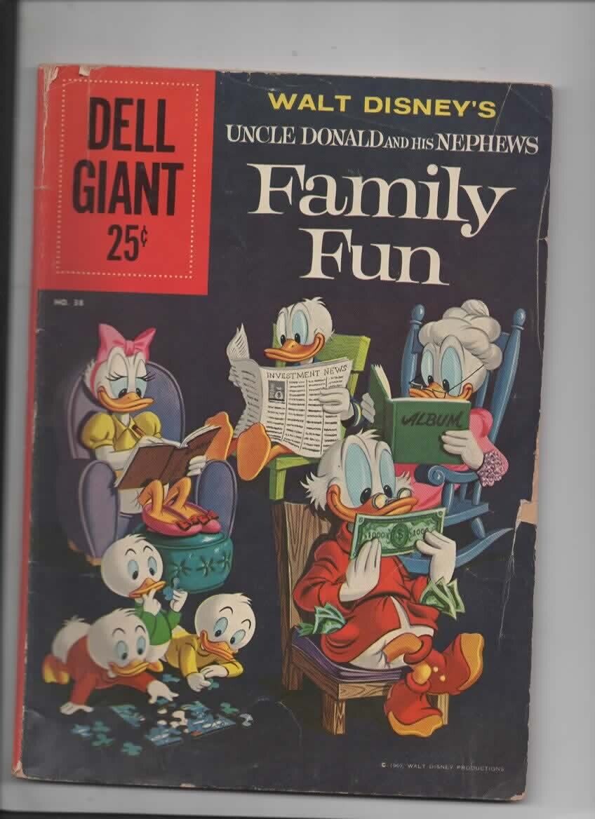 Walt Disney Uncle Donald & His Nephews Family  Fun  1960 DELL GIANT #38  VG