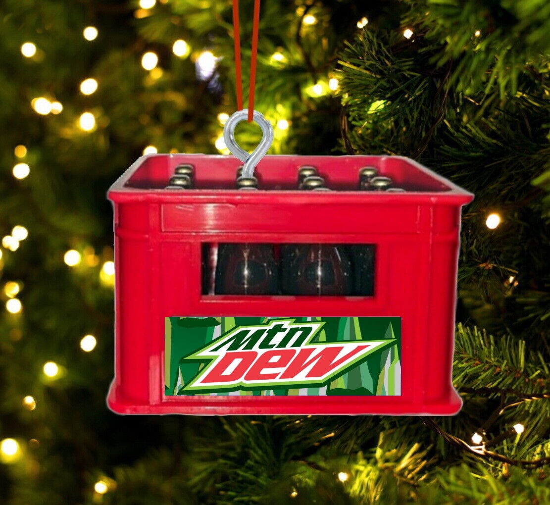 Mtn Dew Crate of Bottles Holiday Christmas Tree Ornament Mt Mountain
