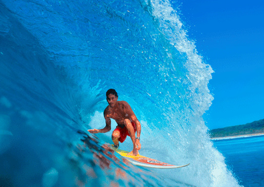 Surfer Postcard in the Curve of a Wave - 3D Lenticular   