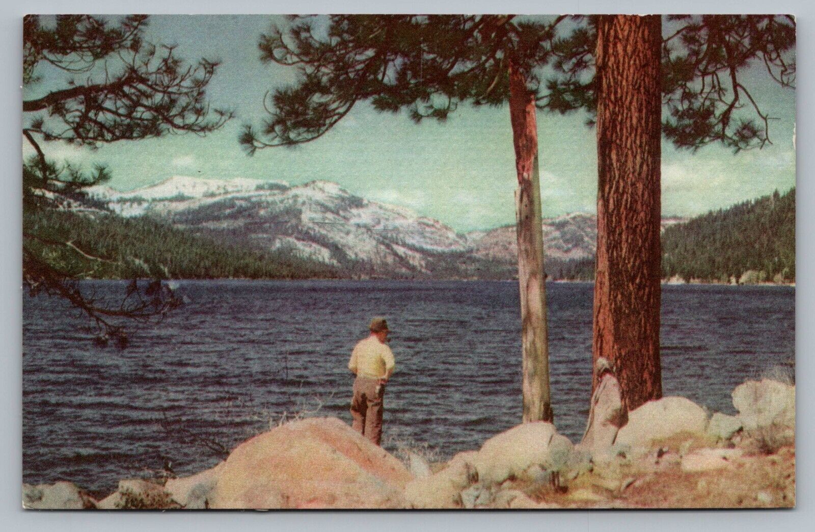 Donner Lake Union Oil 76 Gasoline West of Truckee CA Series 29 Postcard Vtg F7