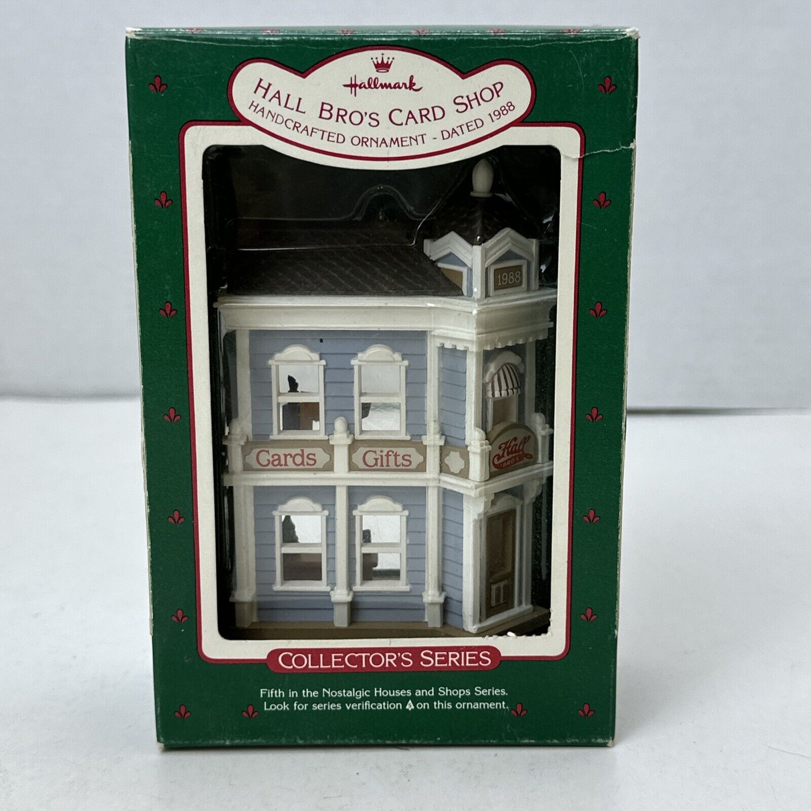 Hallmark 1988 Hall Bro\'s Card Shop Ornament ~ Nostalgic Houses & Shops Series #5