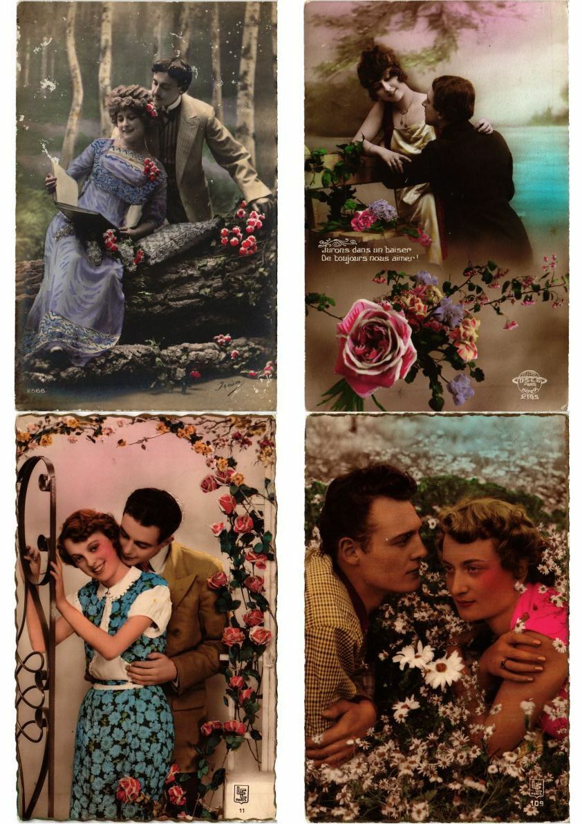 ROMANTIC COUPLES GLAMOUR REAL PHOTO 800 Vintage Postcards Pre-1940 Part 3(L2448)