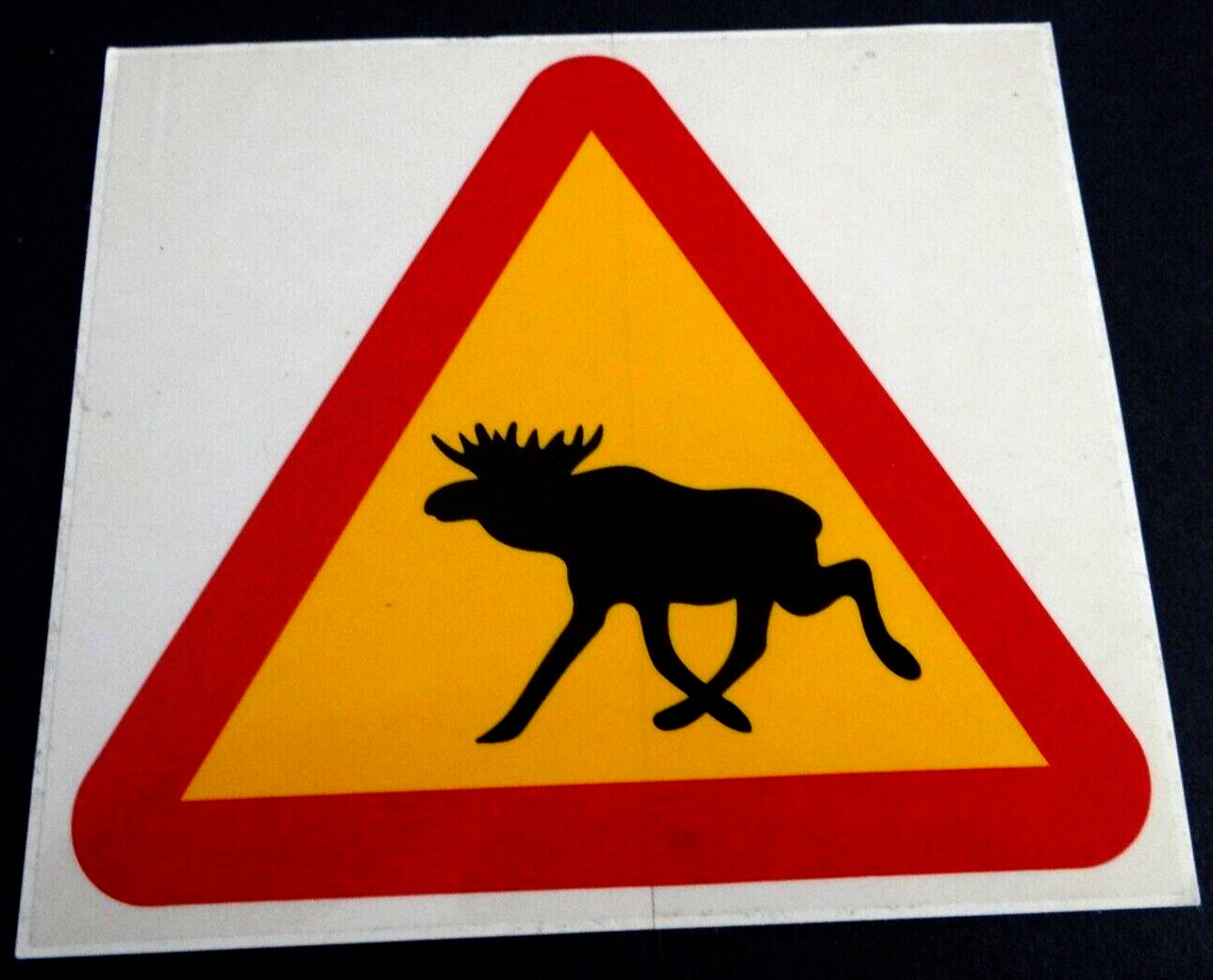 Souvenir-Aufkleber Sweden Elk Traffic Sign Attention Elche 90er Car Womo
