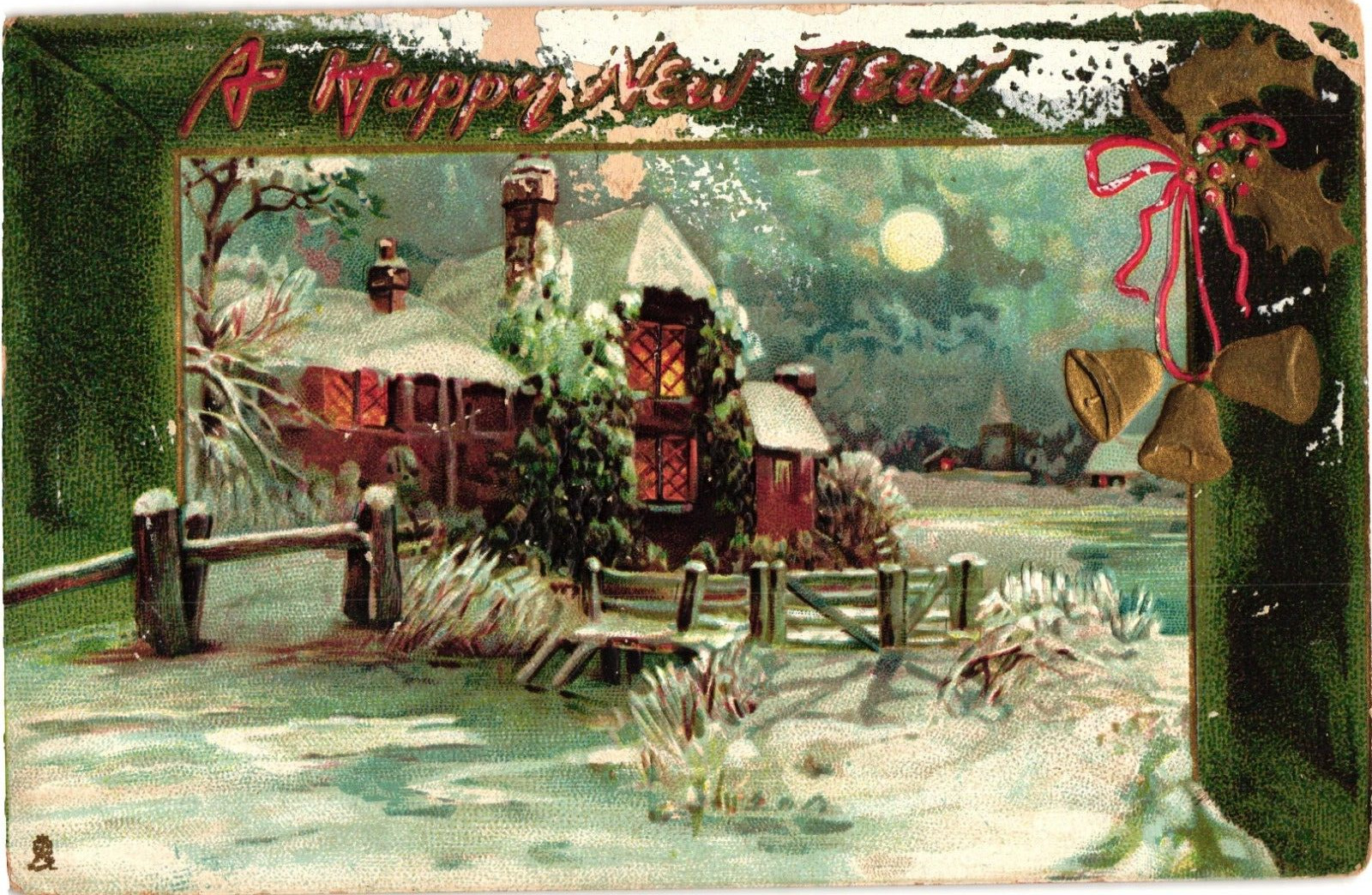 1908 Tuck\'s HAPPY NEW YEAR Embossed South Carolina Posted Postcard