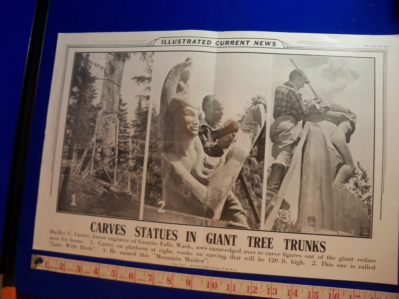 1947 Illustrated Current News Photo History Dudley Carter Granite Falls Wa Wood