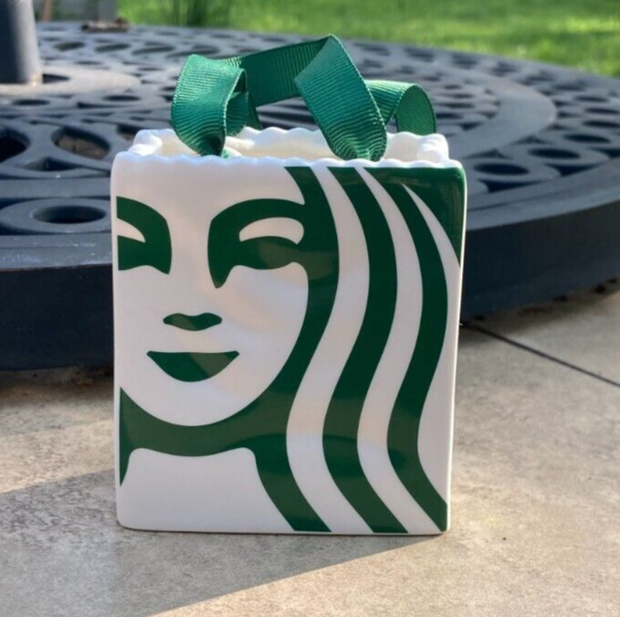 STARBUCKS 2019 Mermaid Ceramic Tote Bag Gift Card Holder
