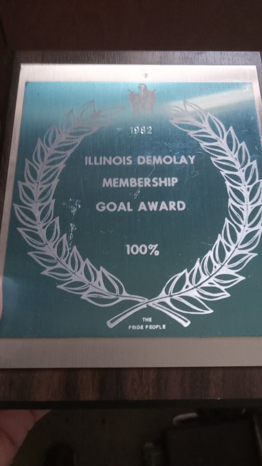 1982 Illinois De Molay Membership Gold Award Plaque 7\