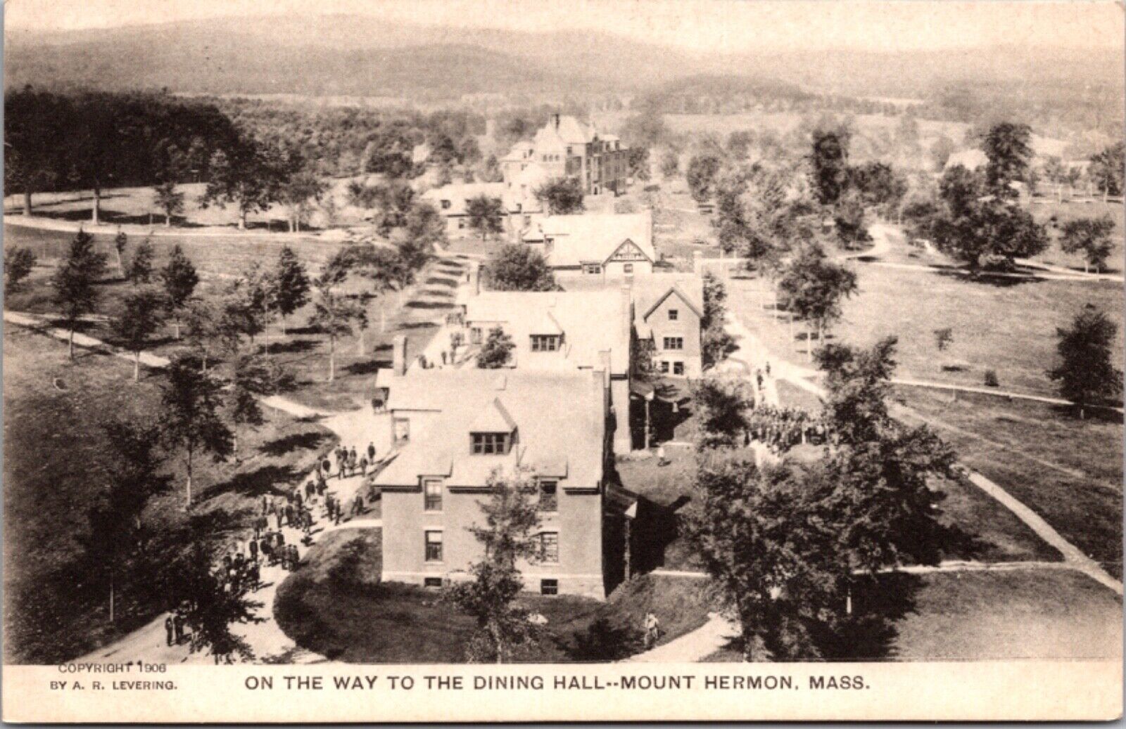 Postcard Northfield On The Way To The Dining Hall in Mount Hermon, Massachusetts