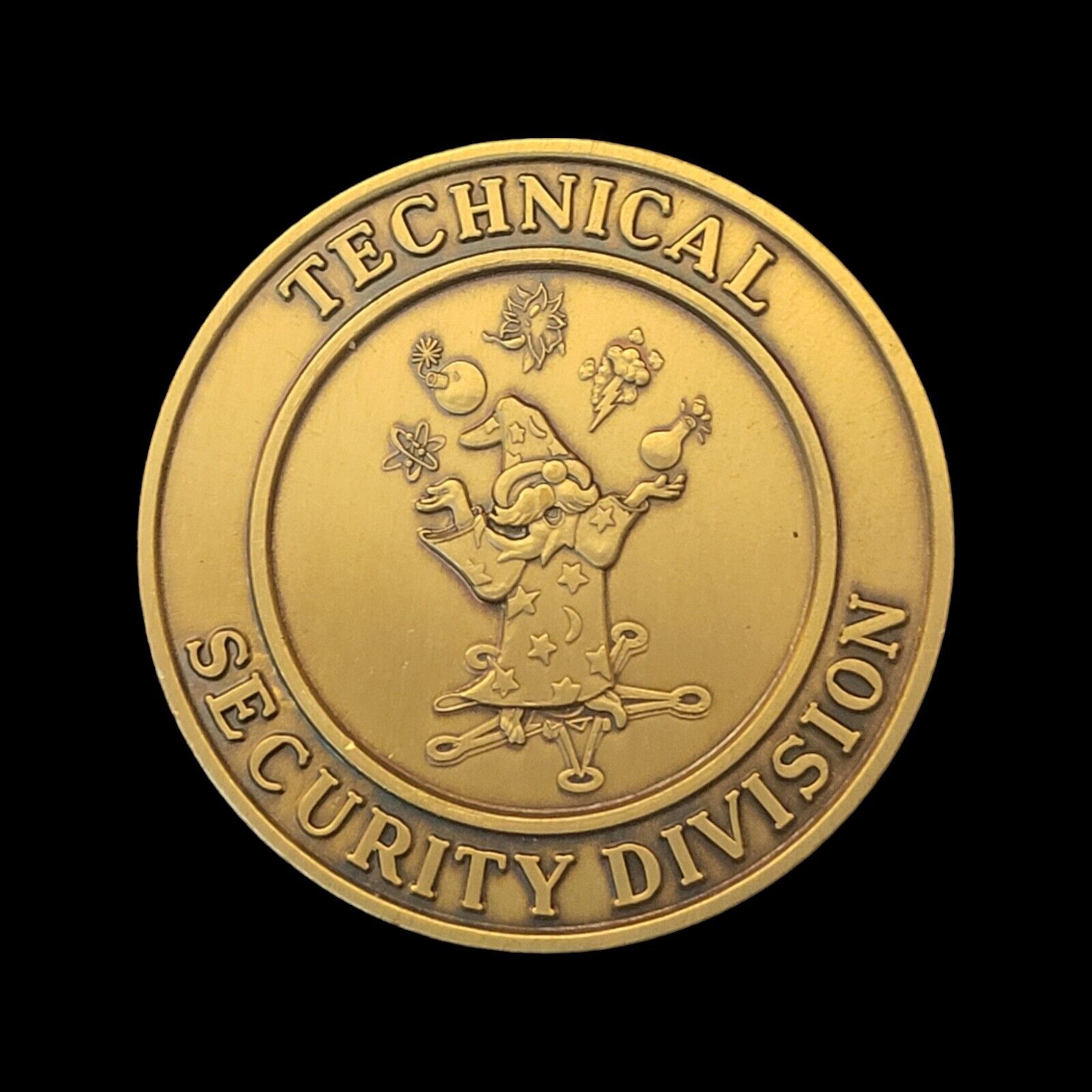 RARE Vintage Technical Security Division Secret Service Wizard Challenge Coin 