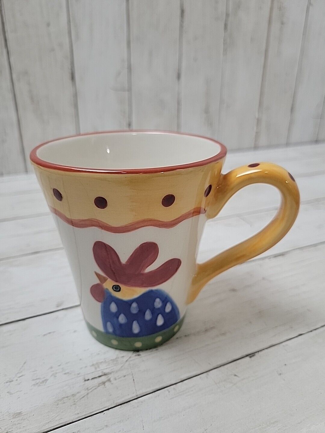 Foreside Farmhouse Rooster Polka Dot Coffee/Tea Cup/ Mug