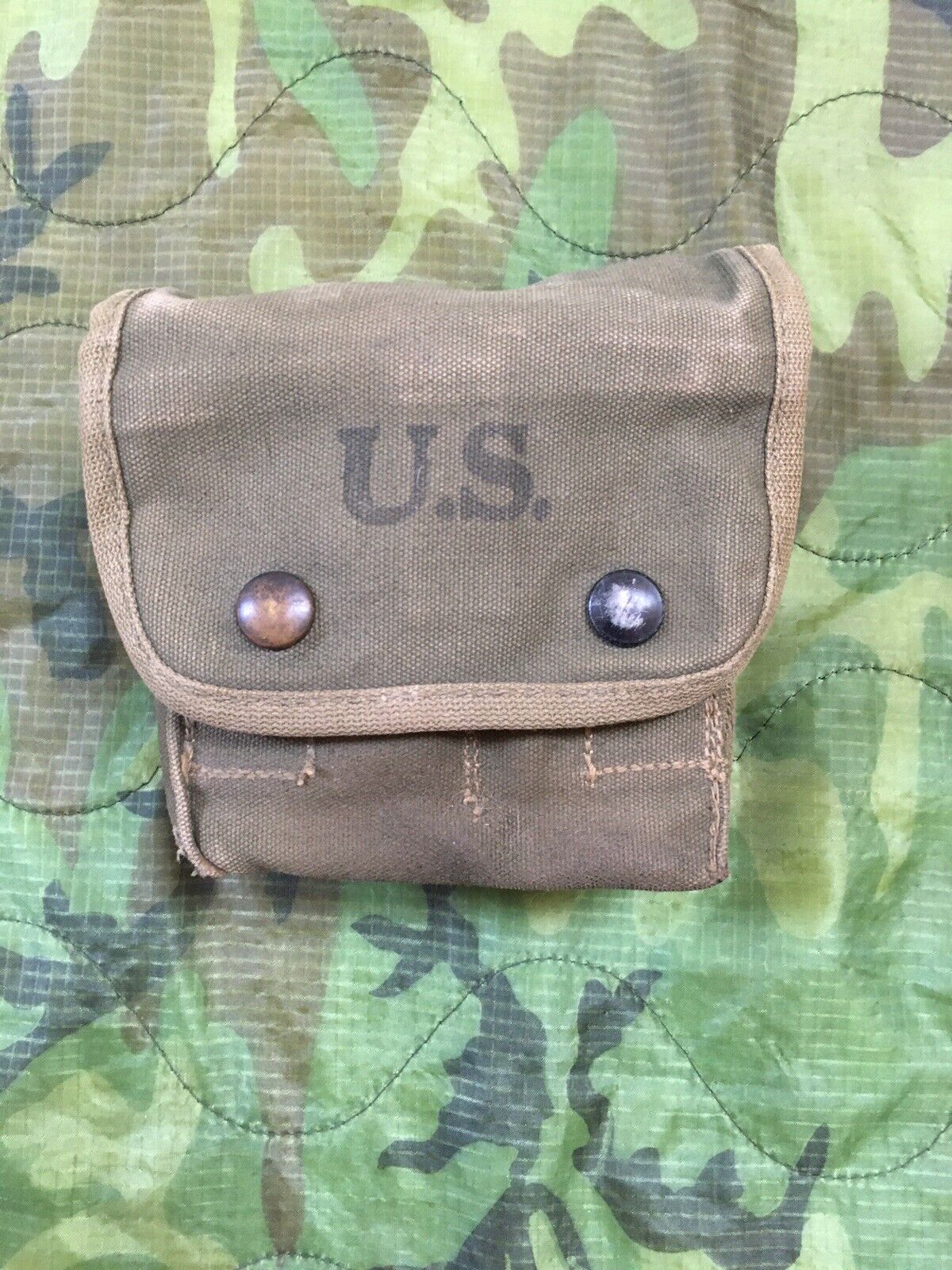 Original WW2 USMC US Army Jungle First Aid Kit Pouch,  Kadin Co 1944 - Used