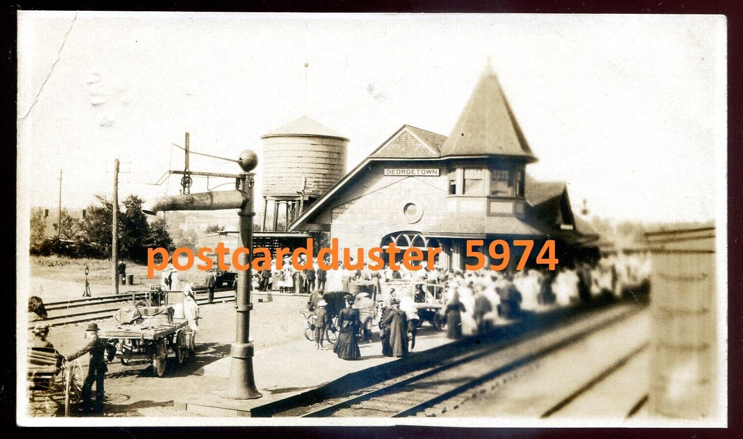 GEORGETOWN Ontario 1909 Train Station. Real Photo Postcard