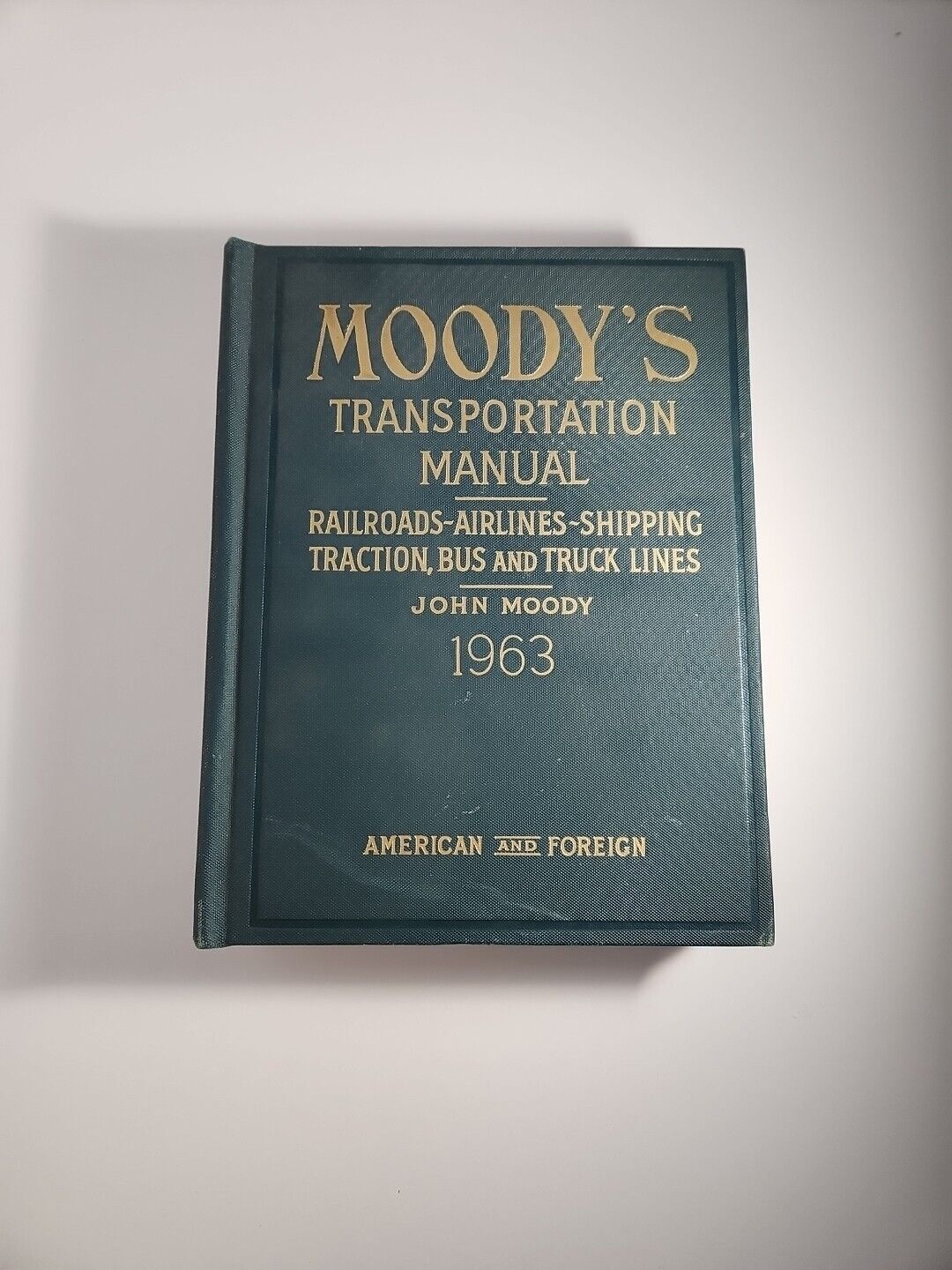 Moody’s Transportation Manual  HC Railroads Airlines Shipping Traction  1963