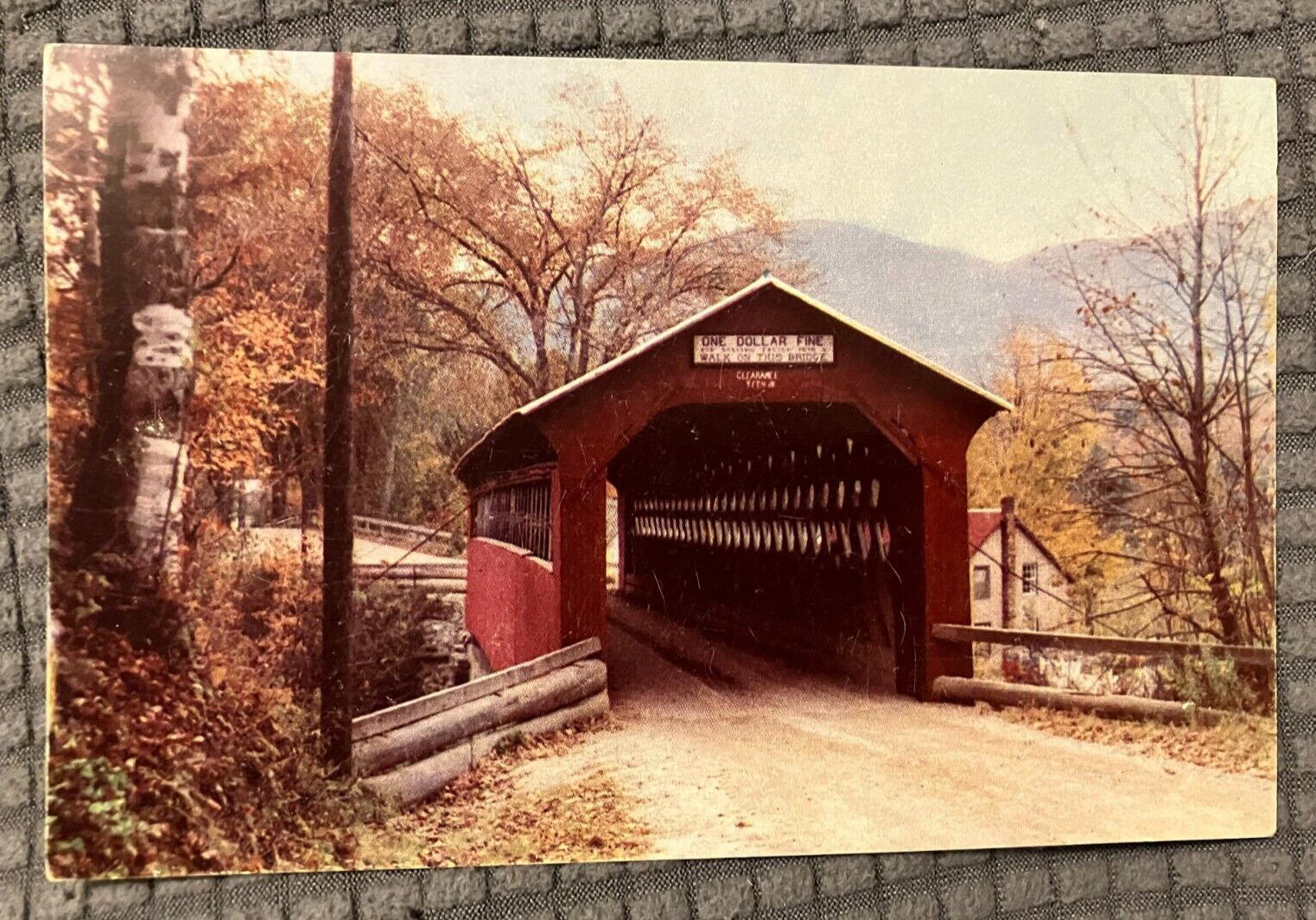 Vintage Postcard - West Central Vermont Covered Bridge by Green Mountain Studios