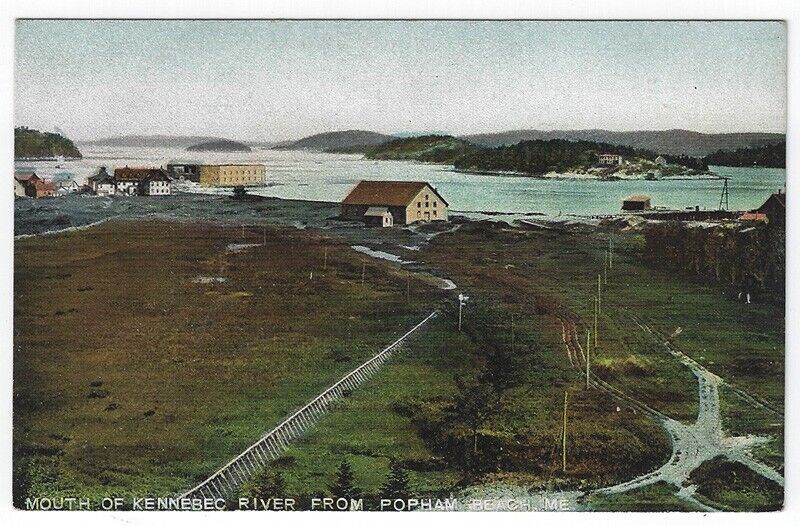 Vintage Postcard View of Mouth of Kennebec River From Popham Beach, Maine