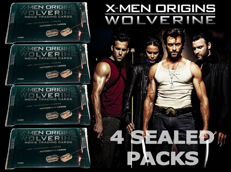 X-men Origins Wolverine Movie Trading Cards 4 Packs Hugh Jackman Ryan Reynolds