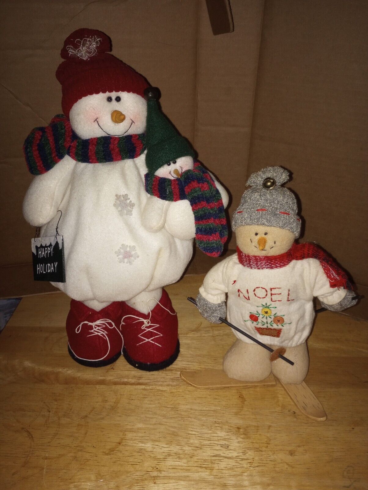 Vintage Holiday Family Snowman Display/ Decorations/Ornaments One 14\