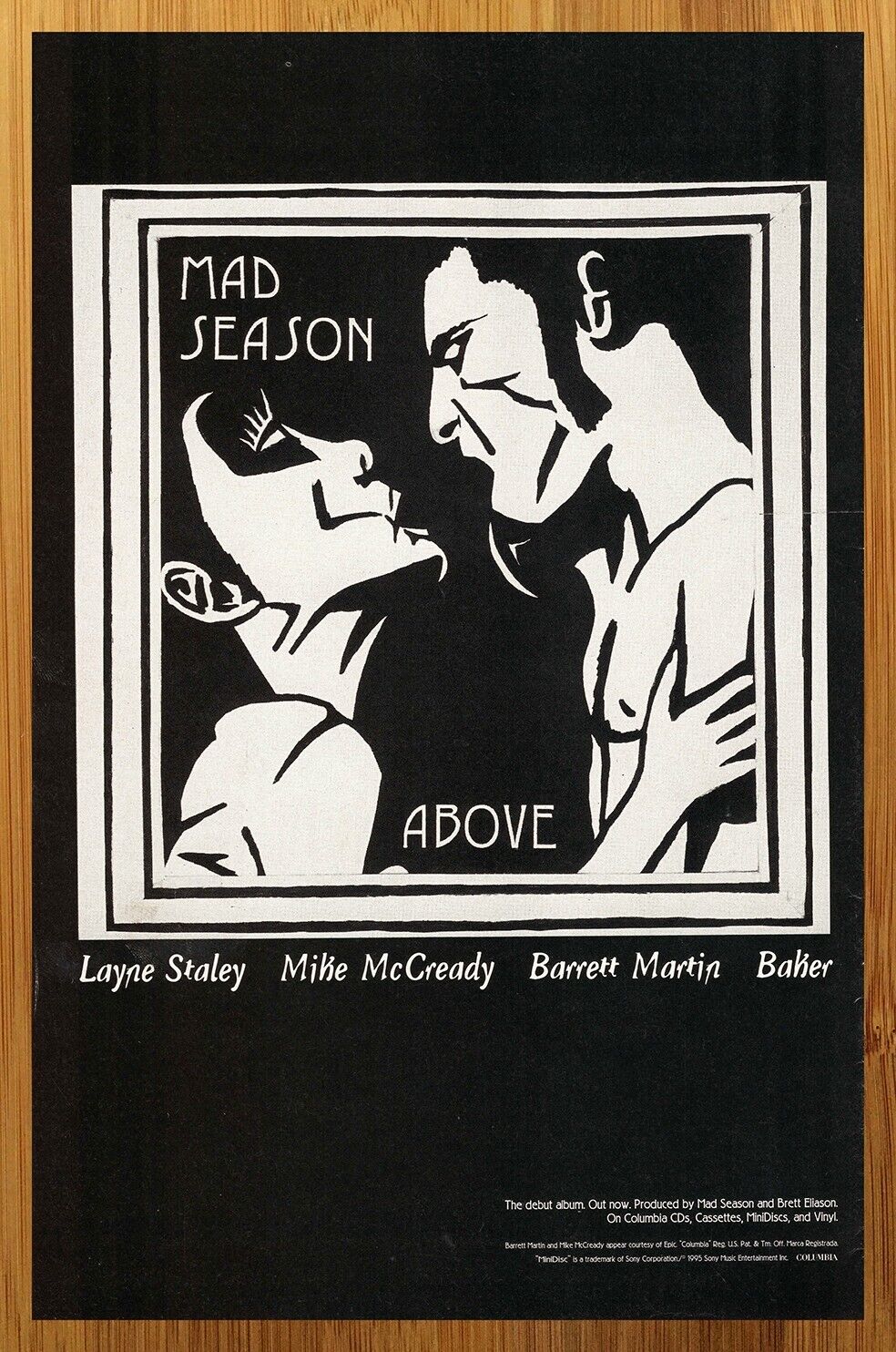 1995 Mad Season Above Print Ad/Poster Pearl Jam Alice In Chains CD Album LP Art