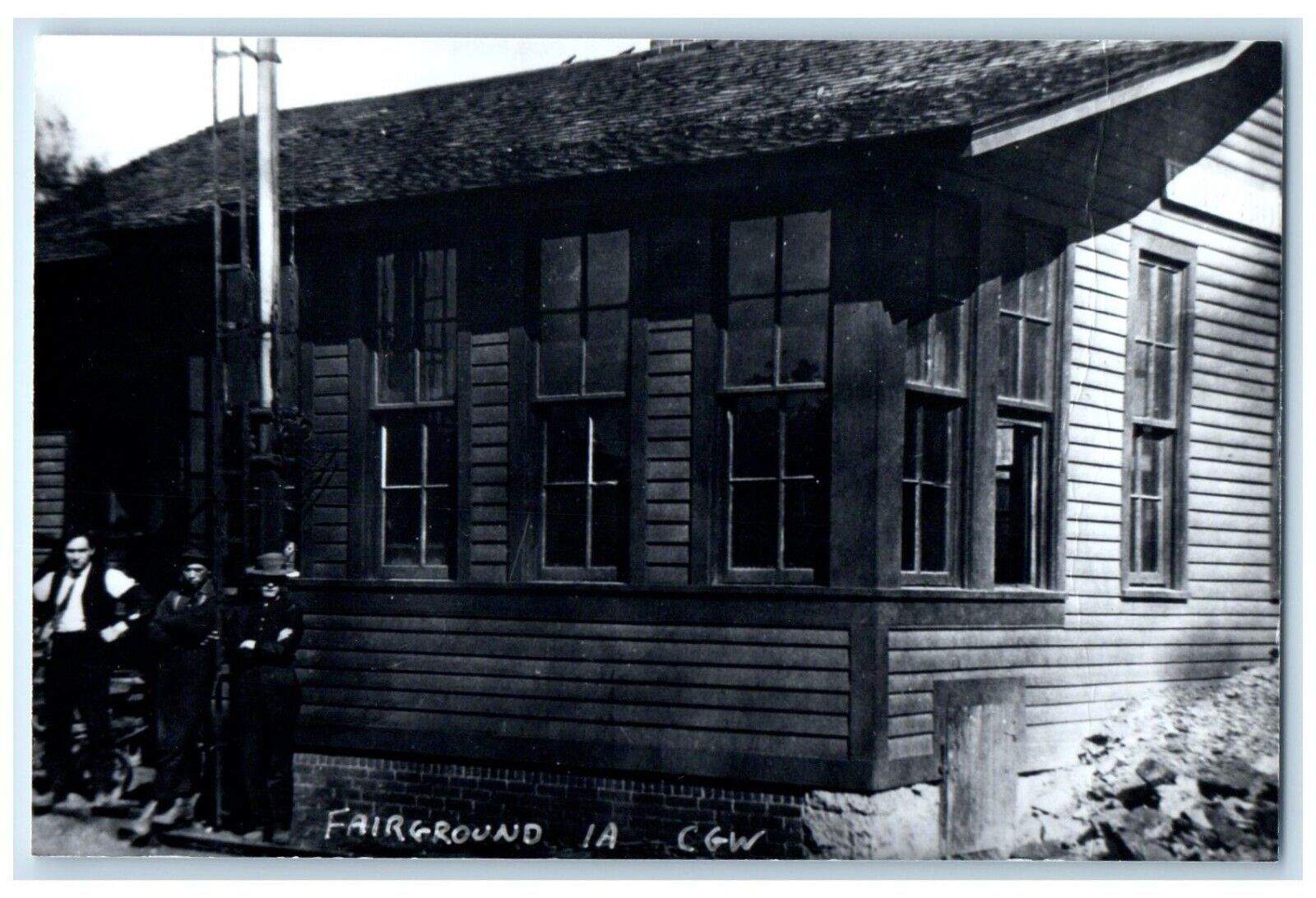 c1960's Fairground CGW Iowa IA Vintage Train Depot Station RPPC Photo Postcard