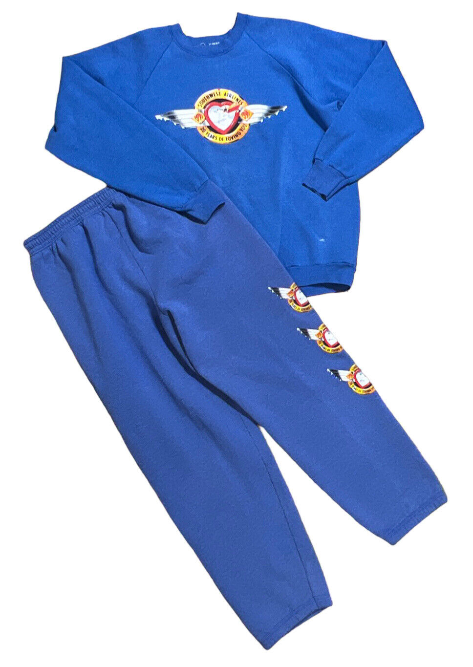 Vtg SOUTHWEST AIRLINES 20 Years IF LOVING YOU Employee Jogging Suit XXL Women’s