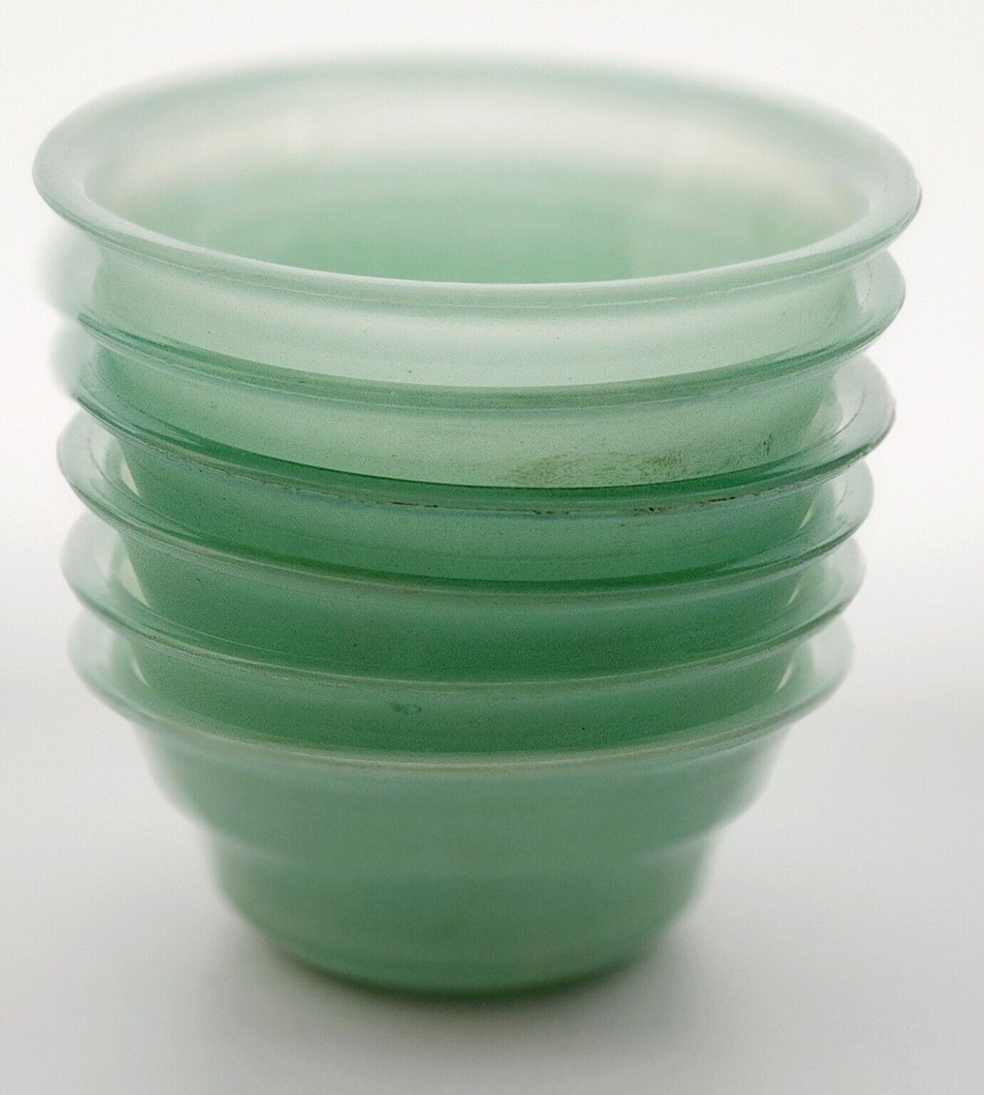 Vintage Glasbake Jade Colored Custard Cups