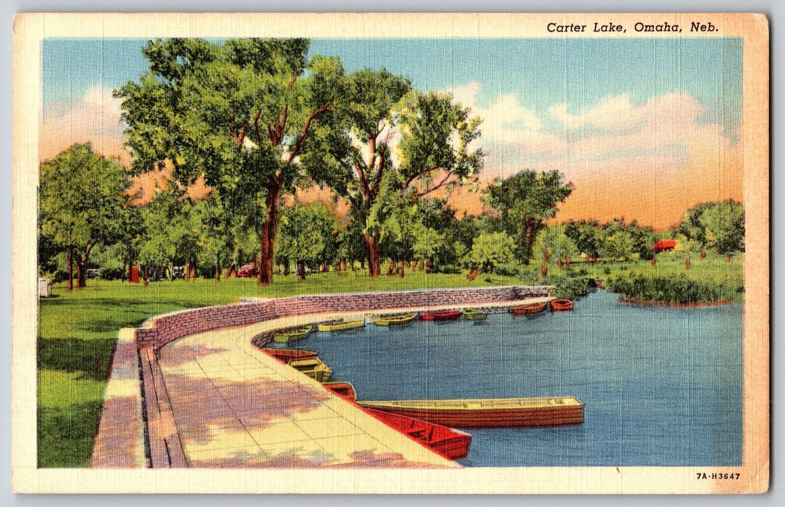 Nebraska NE, Omaha - The View Of Carter Lake - Vintage Postcard - Posted