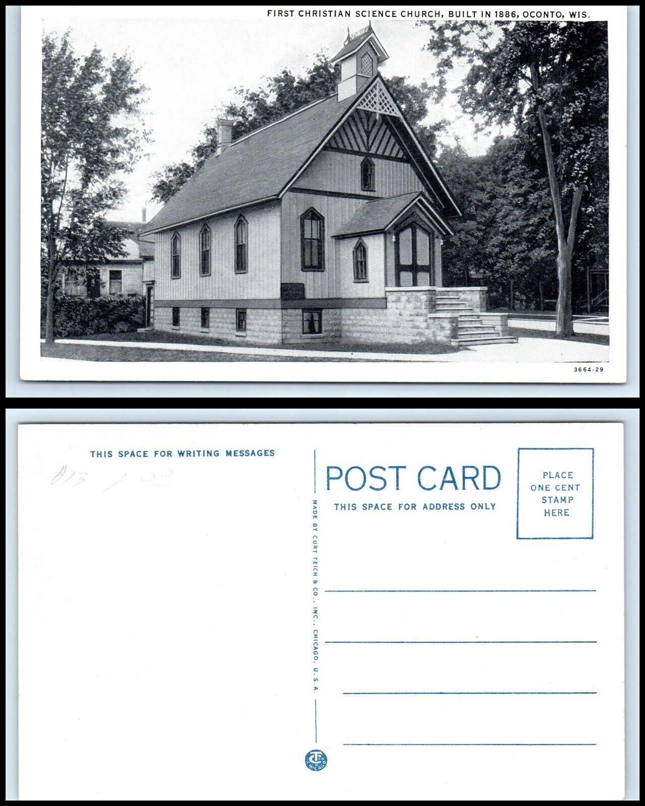 WISCONSIN Postcard - Oconto, First Christian Science Church Q13
