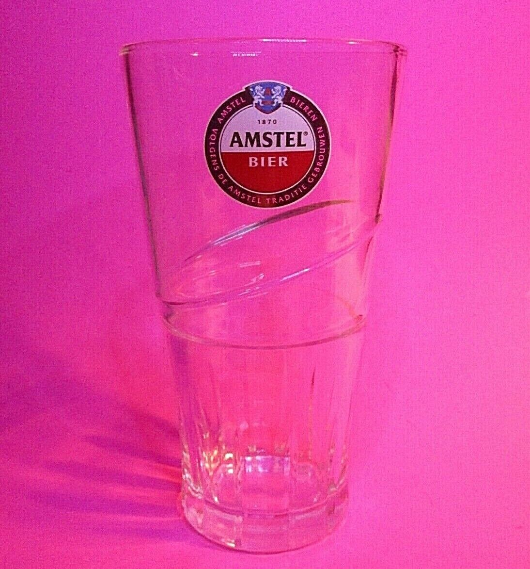 RARE, Huge .5L AMSTEL BIER  AMSTERDAM HOLLAND BEER GLASS SMALL 7\