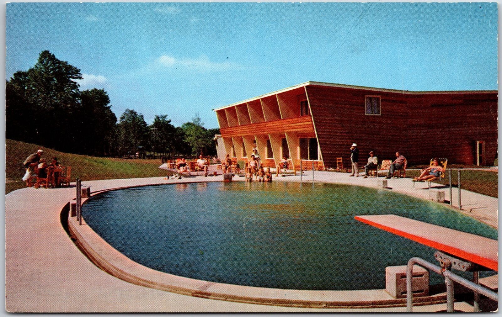 Boyne Mountain Ski Lodge Byne Falls Michigan Swimming Pool & Playground Postcard