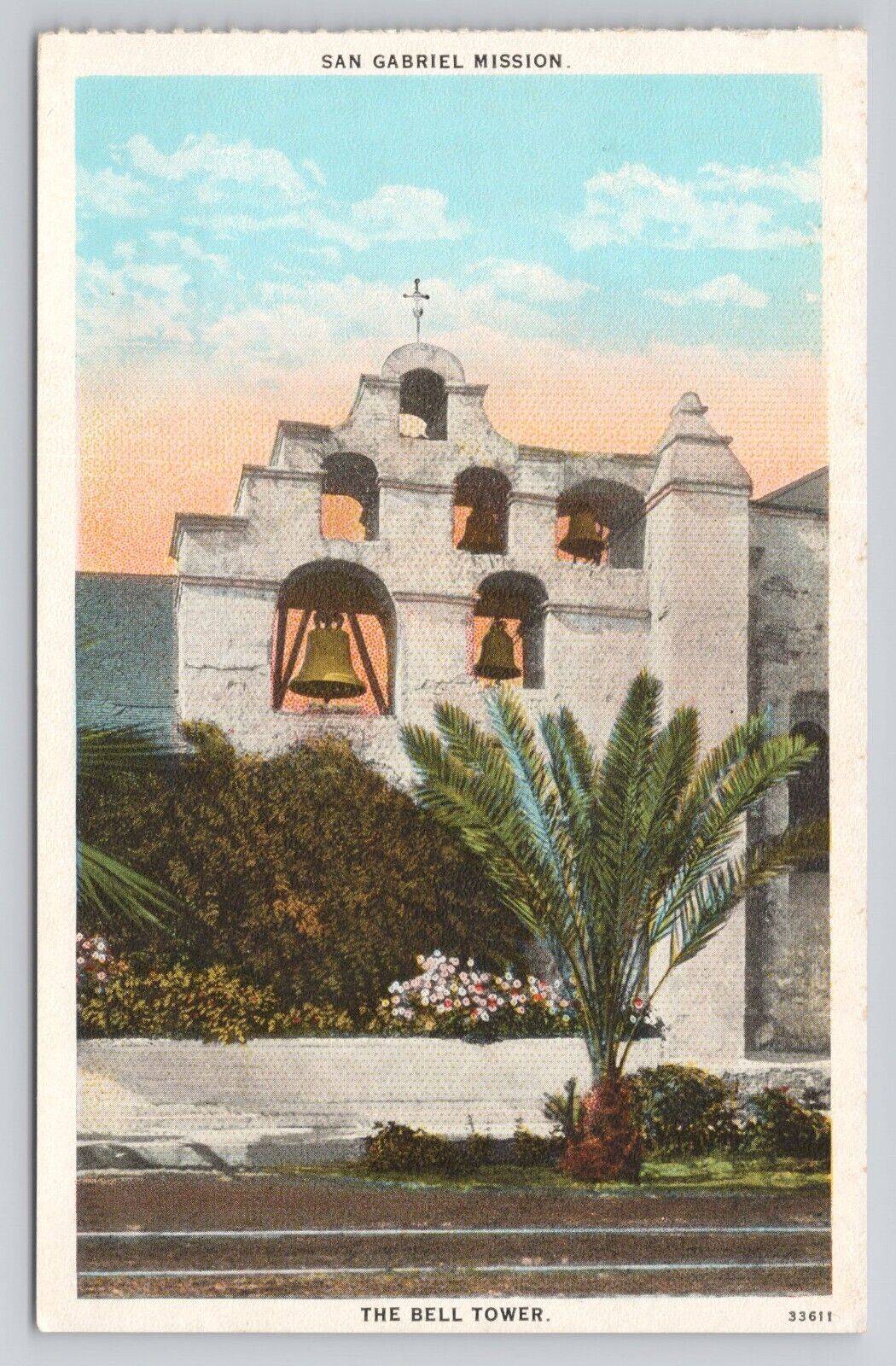Postcard San Gabriel Mission The Bell Tower