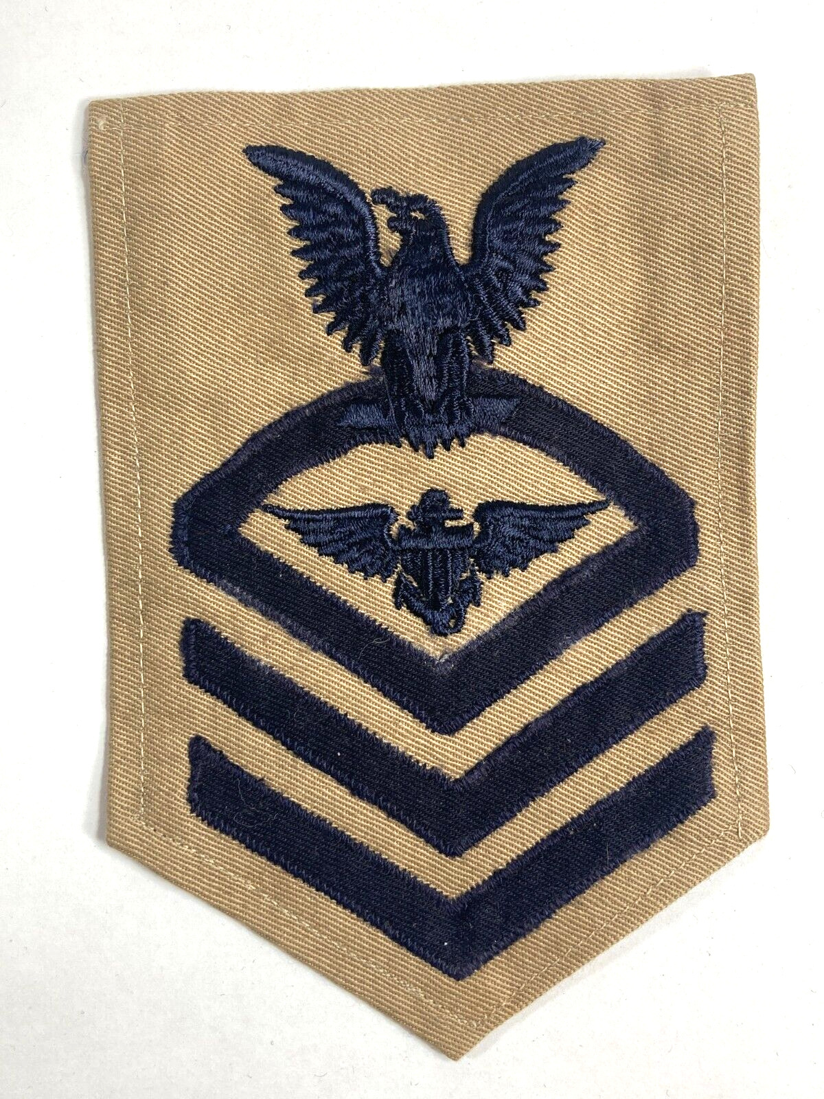 WW2 USN US Navy CPO Chief Petty Officer Enlisted Pilot Rank Rate Tan