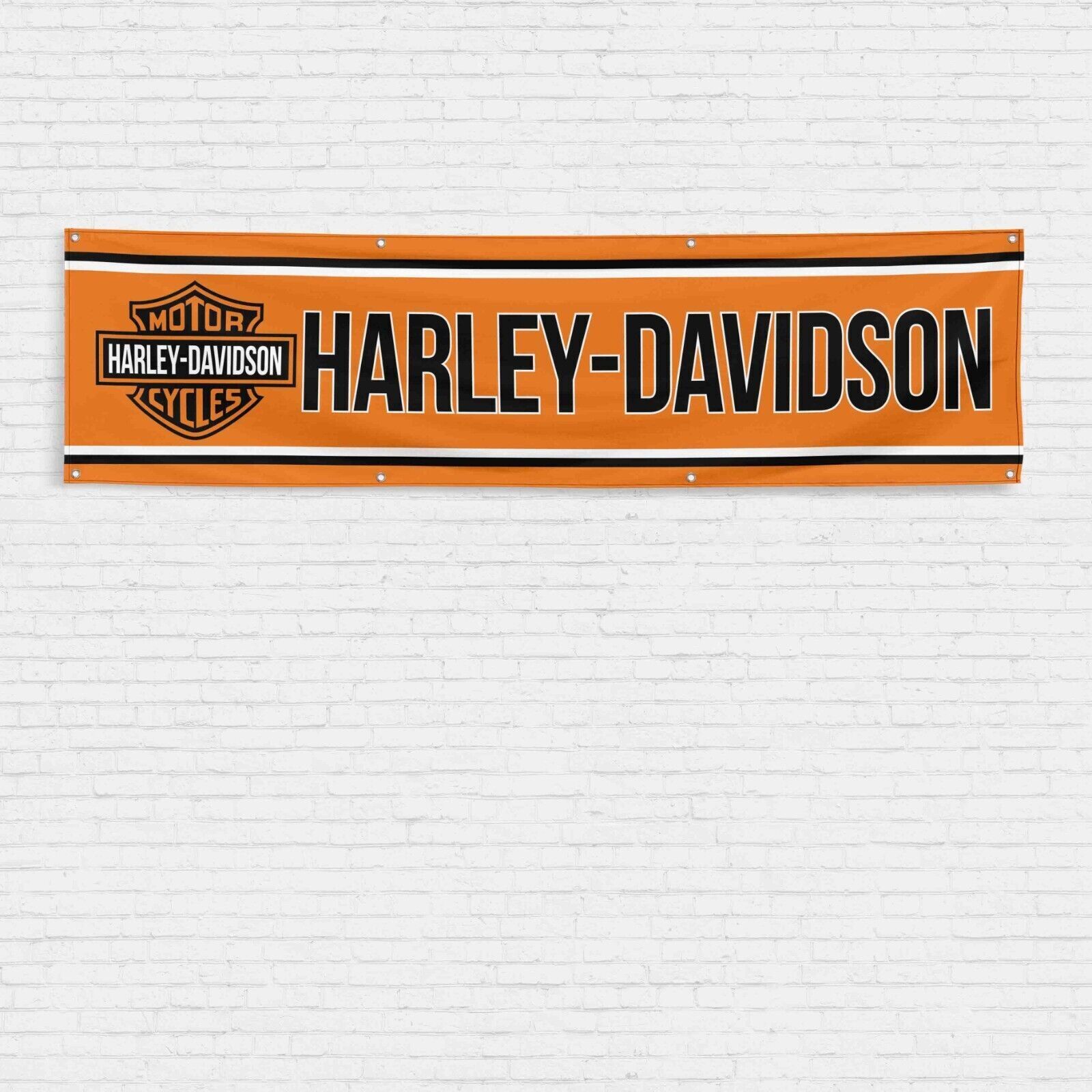 For Harley Davidson Motorcycle Enthusiasts 2x8 ft Flag Man Cave Garage Banner
