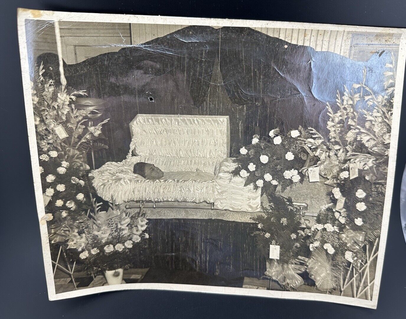 Antique Vintage Funeral Death Photo Casket Photograph Post Mortem Wake Female