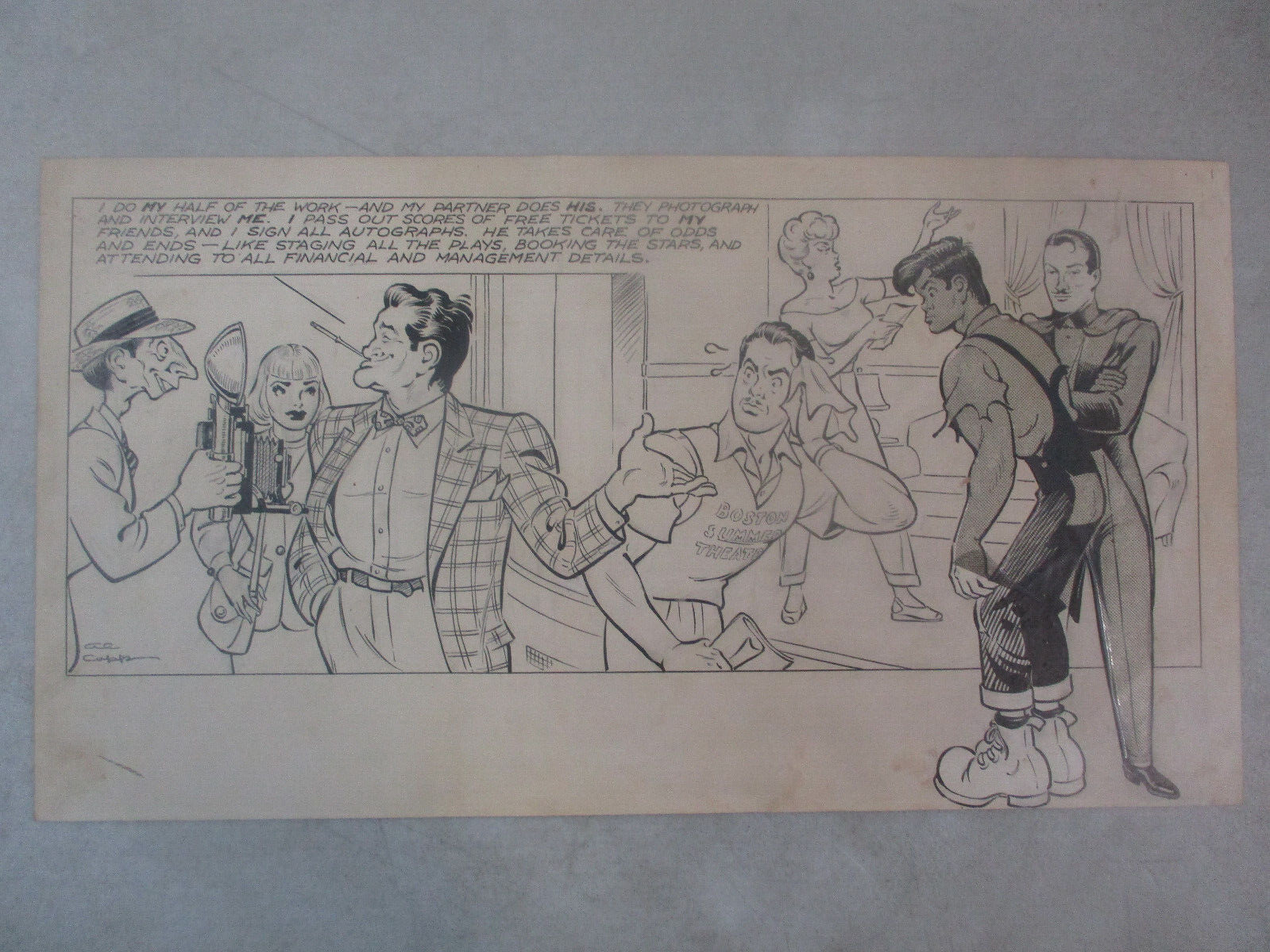 1940's ORIGINAL ART AL CAPP LEE FALK LIL ABNER MANDRAKE BOSTON SUMMER THEATER