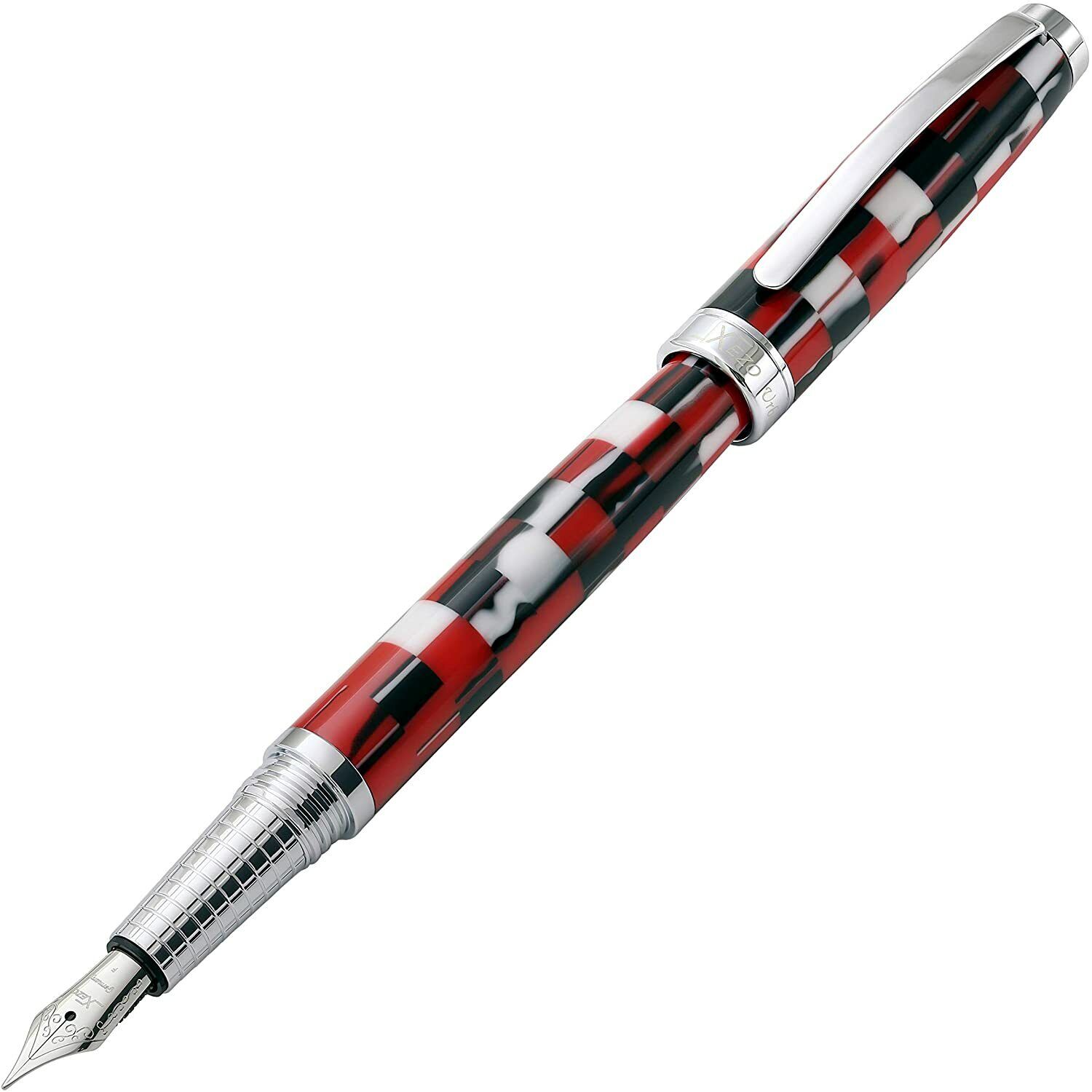 Xezo Handcrafted Urbanite II Trek Fountain Pen, Fine Nib. Chrome, Serial & LE