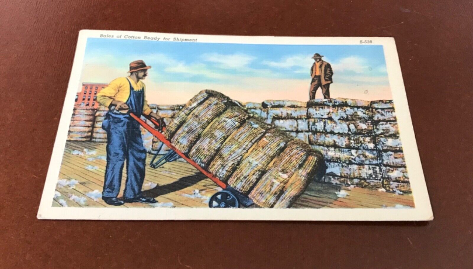VTG Postcard...1942..Bales of Cotton Ready for Shipment..Posted