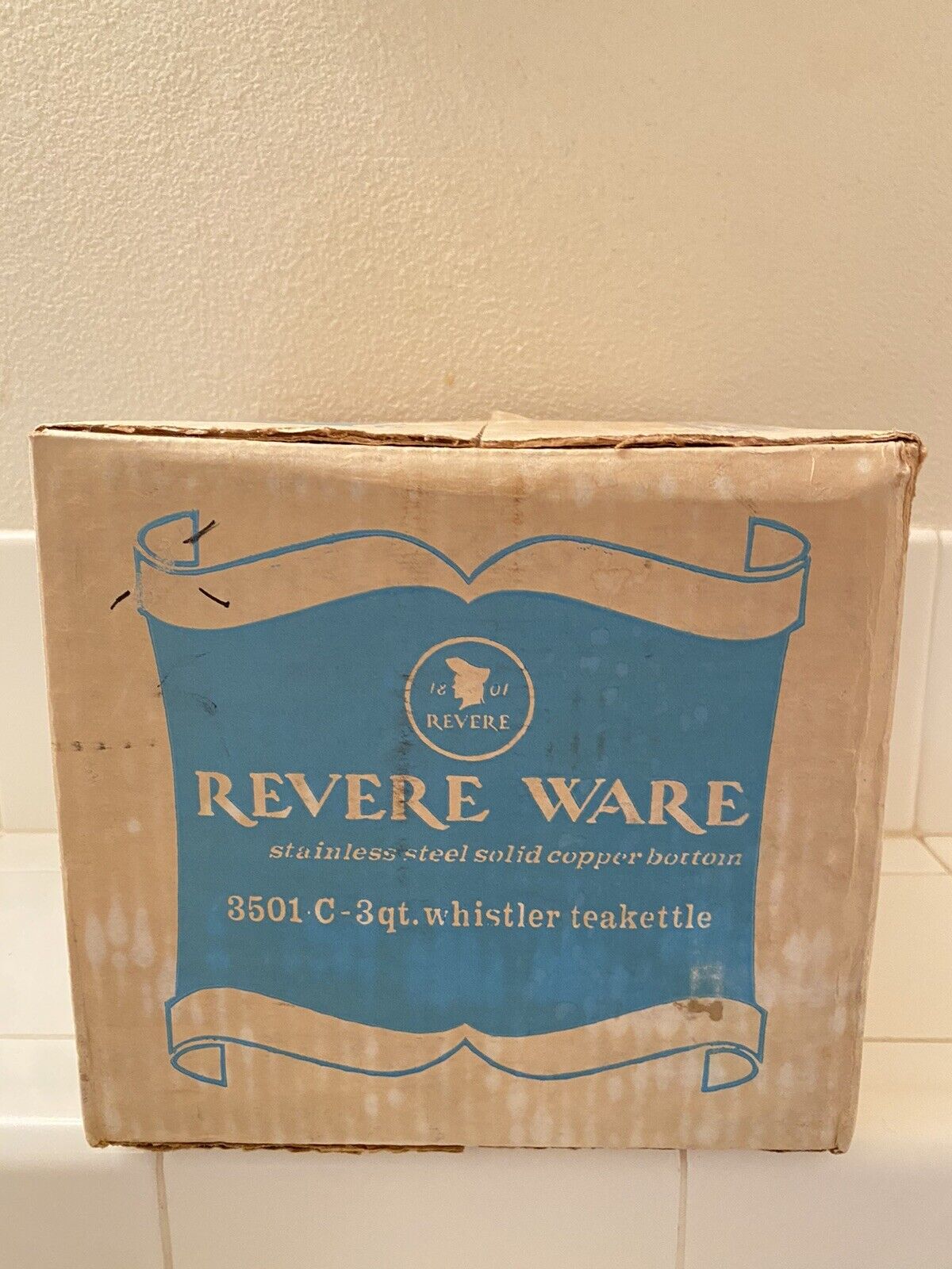 Vintage NOS Revere Ware Copper Clad 3 Qt. Whistling Tea Kettle No. 3501-C SEALED