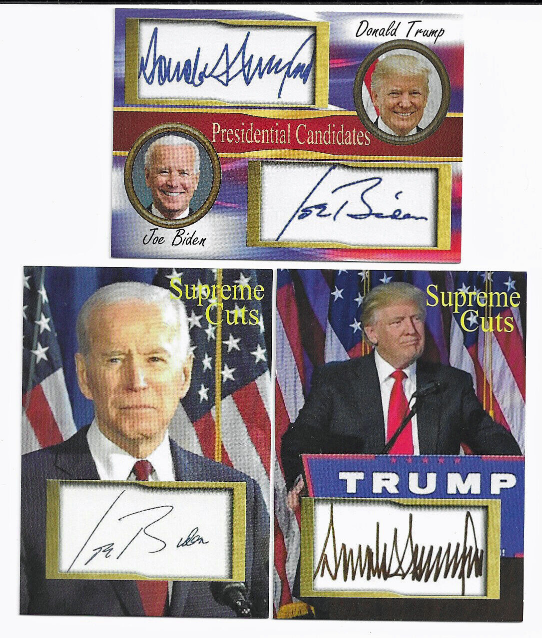 Donald Trump - Joe Biden The Great Race 2020  Election Trading Cards