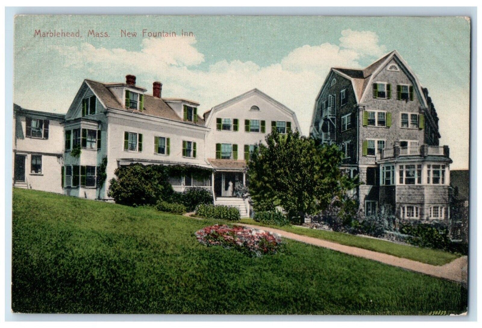 c1910\'s New Fountain Inn Building Marblehead Massachusetts MA Vintage Postcard