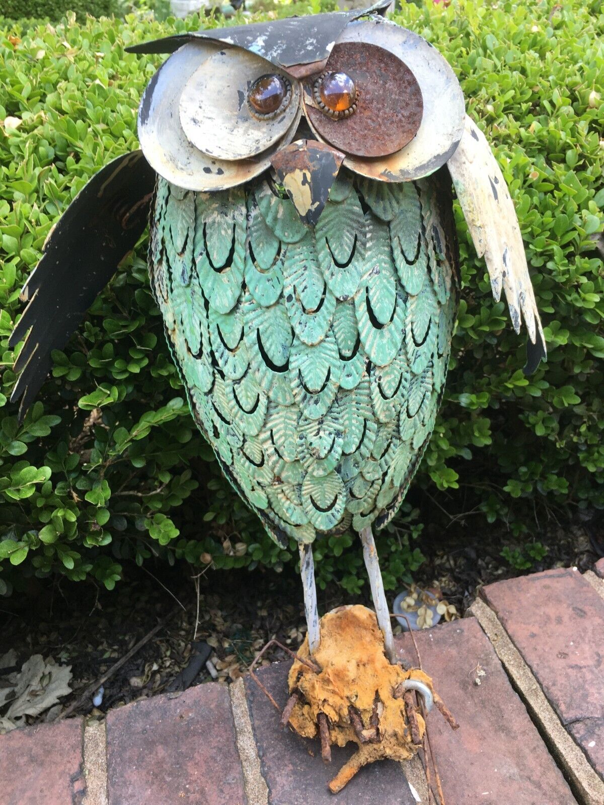 Vintage Mid Century Modern Metal Owl Art Decoration Sculpture - UNIQUE COLORS