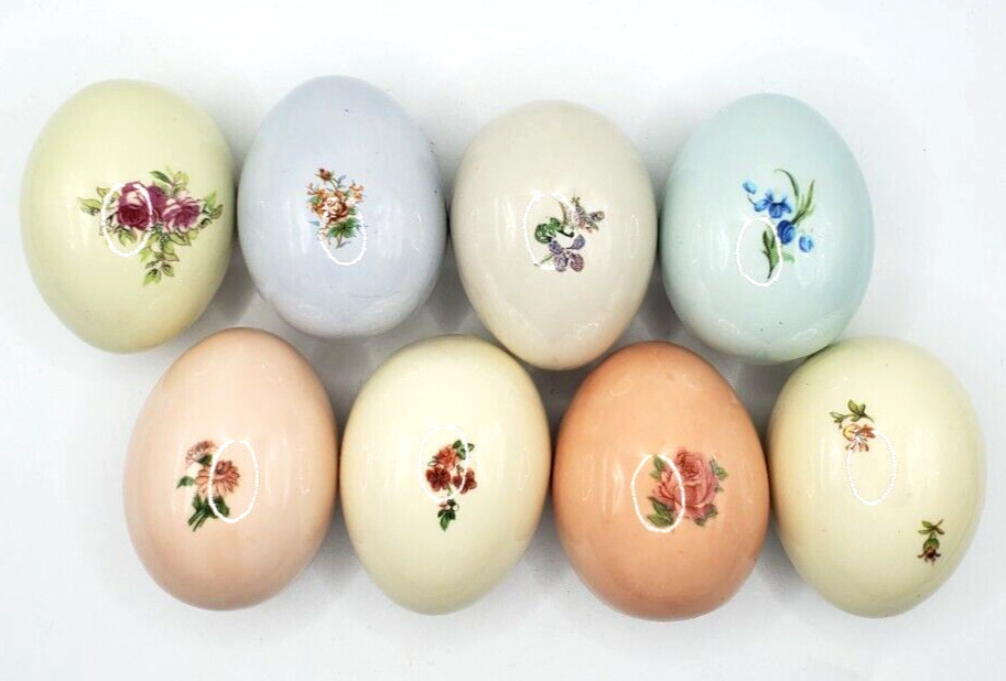Vintage Pastel Porcelain Easter Eggs  Spring Porcelain Easter Lot 8