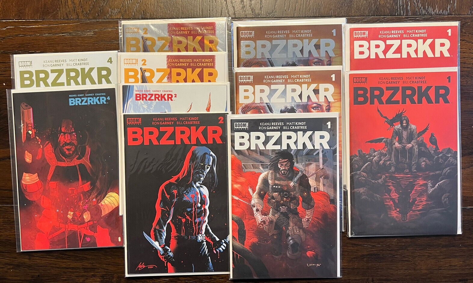 BRZRKR Comic # 1 2 4 Plus Variants Foils Keanu Reeves Boom NM-M B&B Lot 11