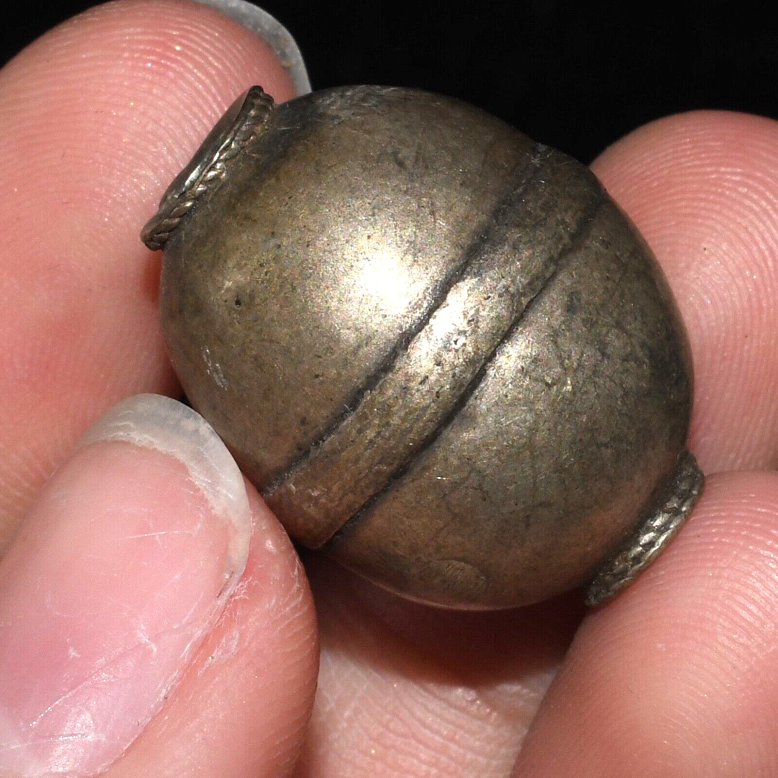 Large Ancient Viking Period Silver Bead in Good Condition 9th - 10th Century AD